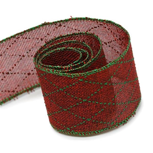 Papillon Ribbon & Bow R096925-64-0260-GGRN 2.5 in. 50 Yards Burlap Ribbon; Red R096925-64-0260-GGRN - main